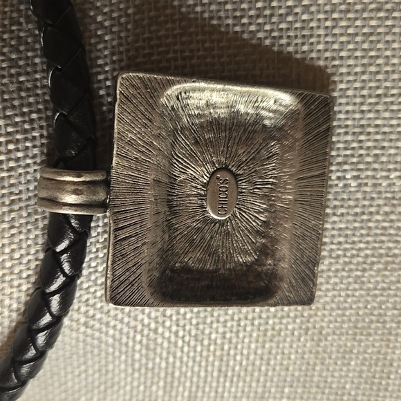 Chico's Leather Multi Stone Pendant Necklace - Picture 3 of 6